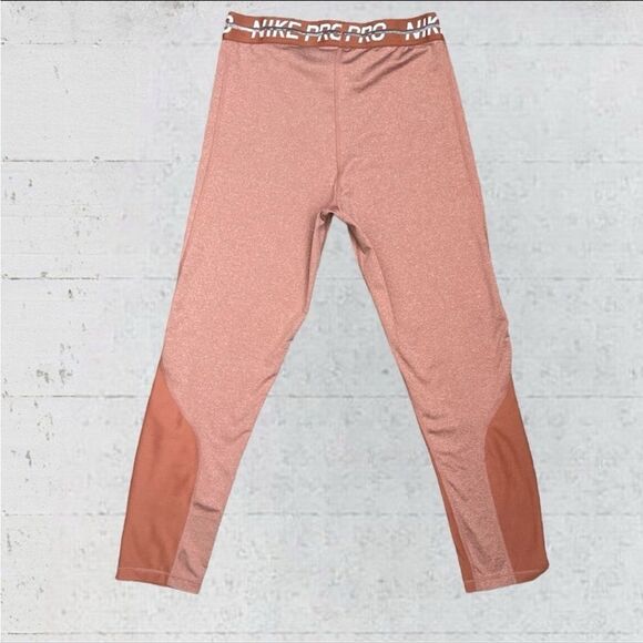 Nike Pro Training Heather Leggings In Rose Gold/Dusty Peach Size XSmall nwt - Picture 5 of 10